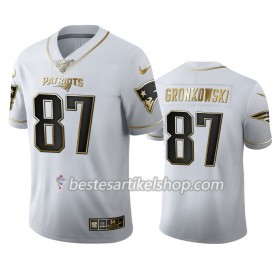 Herren New England Patriots Trikot Rob Gronkowski 87 Nike Weiß Golden Edition 100th